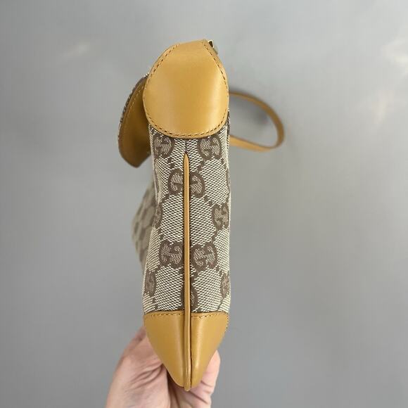 Gucci GG Canvas Tan Tiger Charm Jackie Gold Chain Shoulder Bag Tom Ford Era - Picture 9 of 16